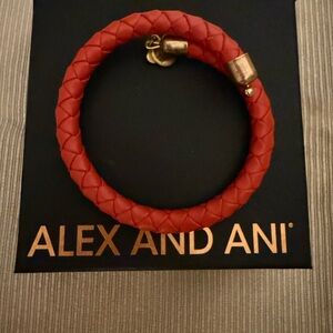 ⭐️ Alex and Ani:  Red Woven Bracelet with Gold Accents